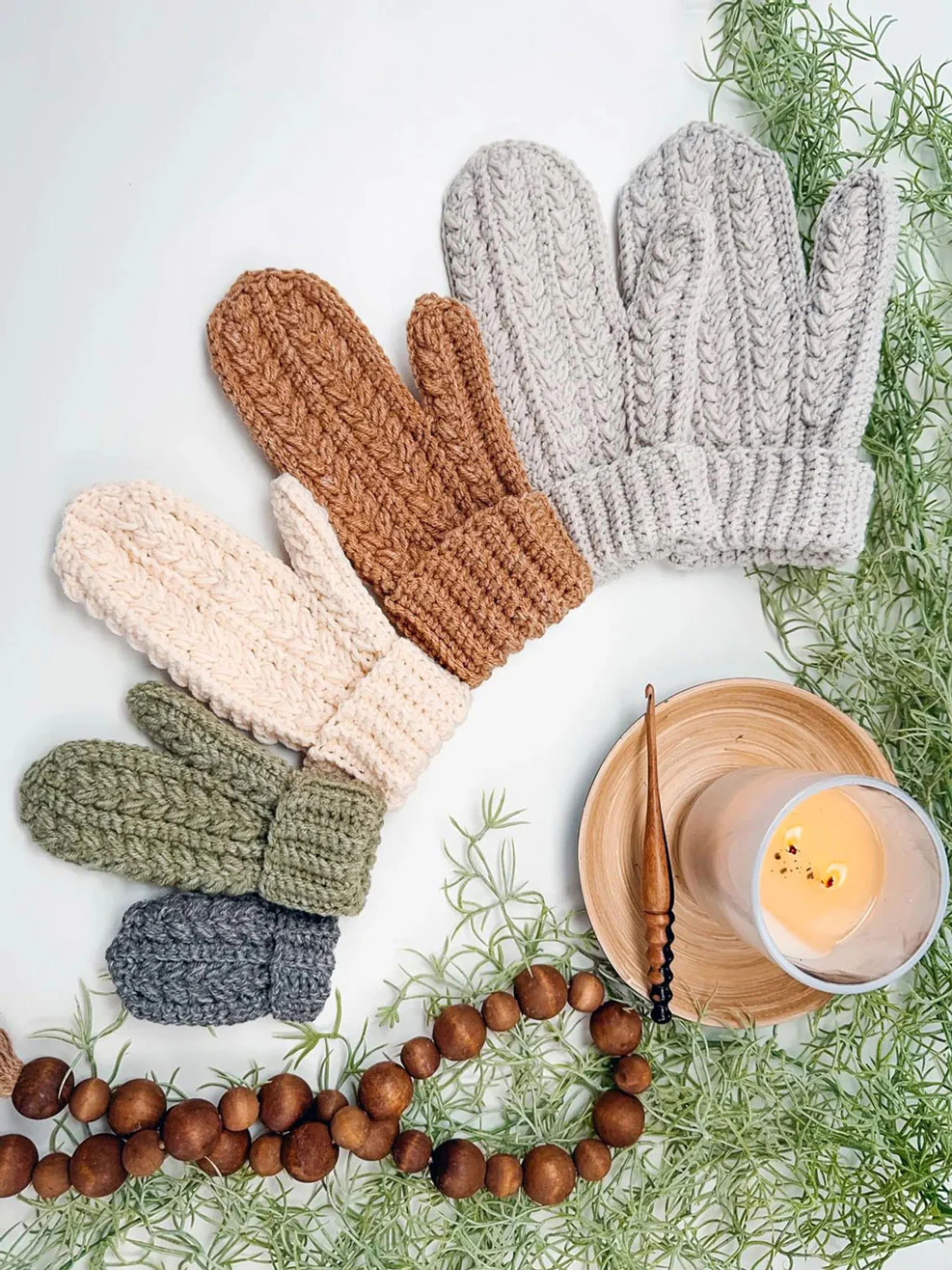 Winter Wheat Stitch™ Crochet Mittens Pattern
