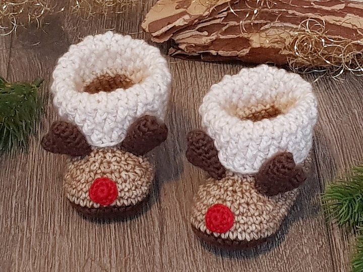 Baby Booties Reindeer