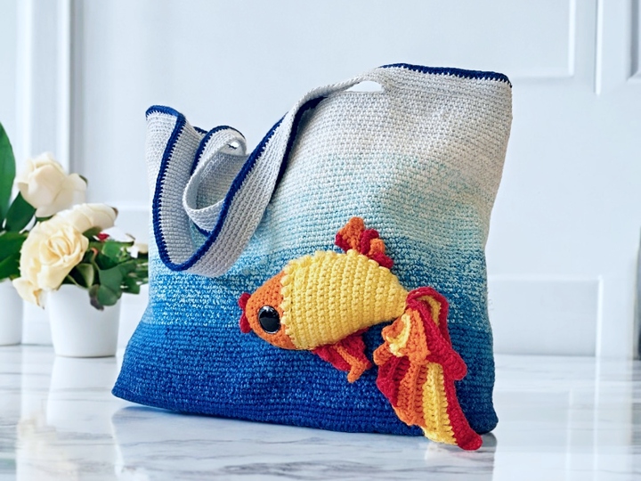 Beach bag Goldfish Crochet pattern