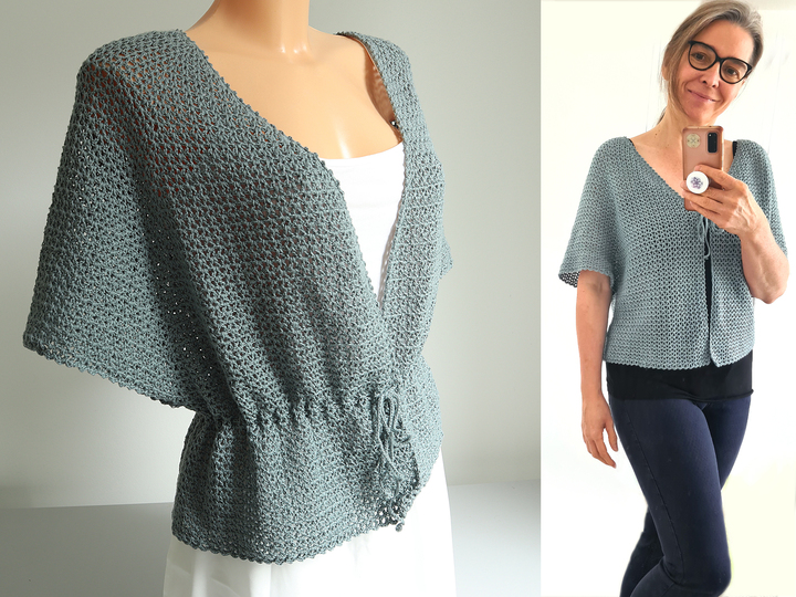 Cardigan, Jacket „Emma“ Crochet Top Down