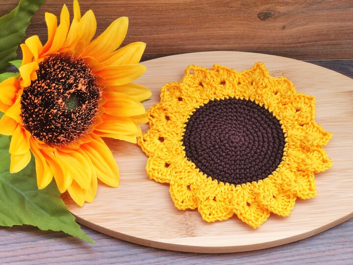 Coaster SUNFLOWER crochet pattern