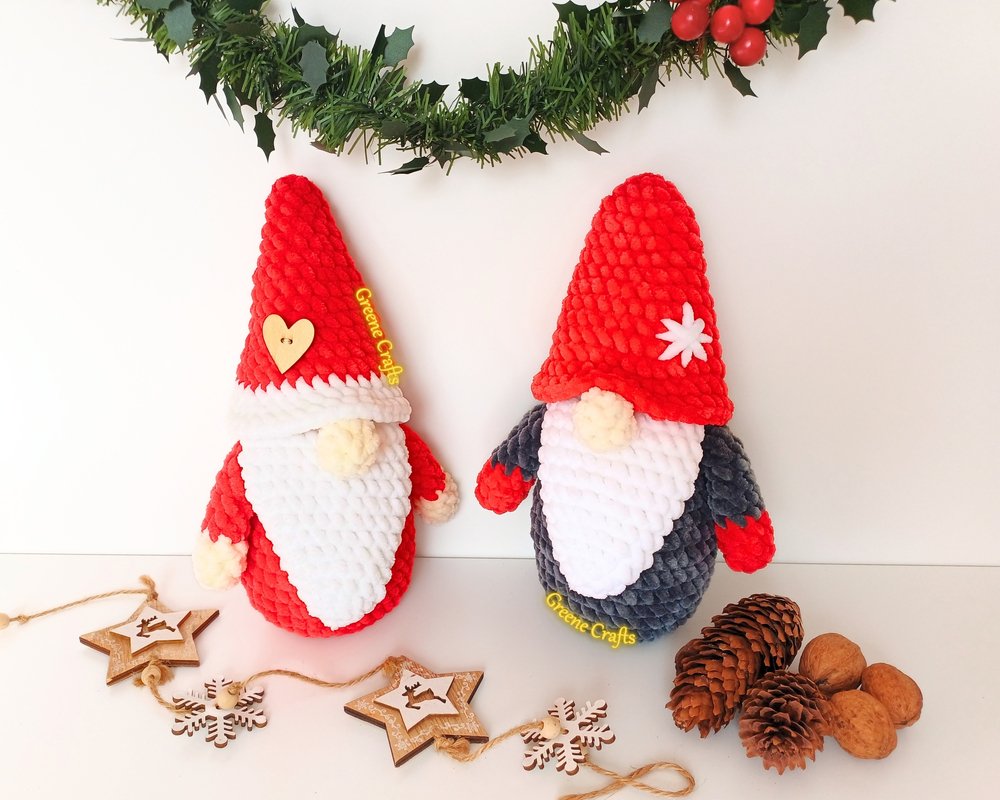 Crochet Pattern Christmas Gnome Plush Toy