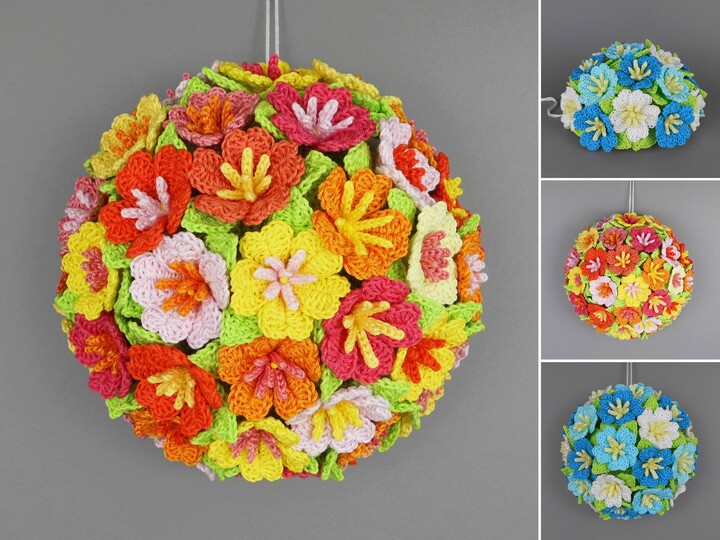 Crochet pattern flower door decoration