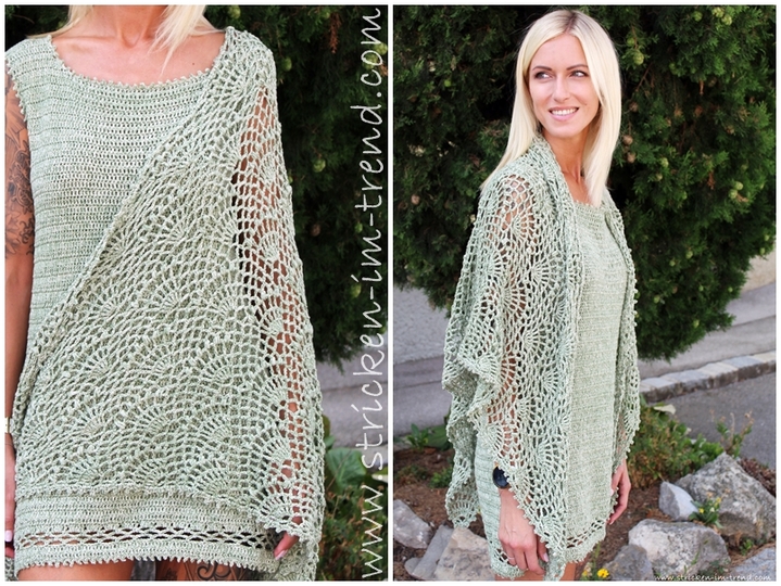 Crochet pattern for crochet dress and triangular scarf