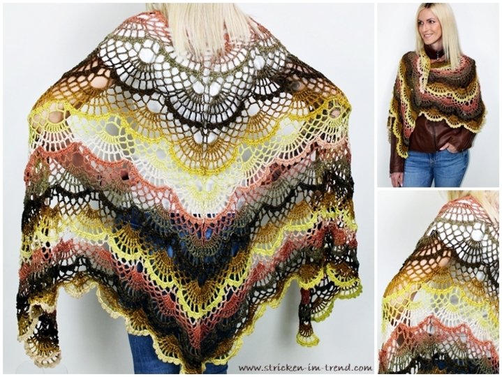 Crochet pattern for triangular scarf