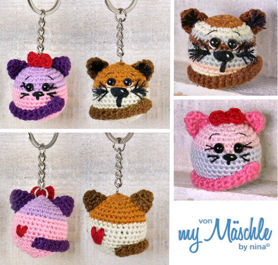 Crochet Pattern Keychain Kitten