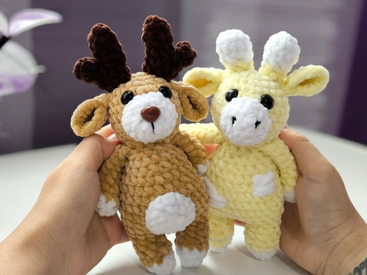 Crochet pattern Reindeer & Giraffe Amigurumi