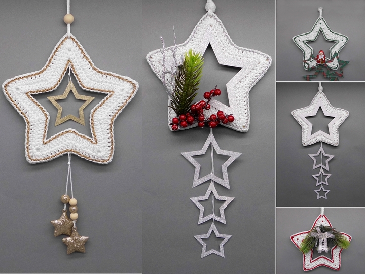 Crochet star hanging decoration