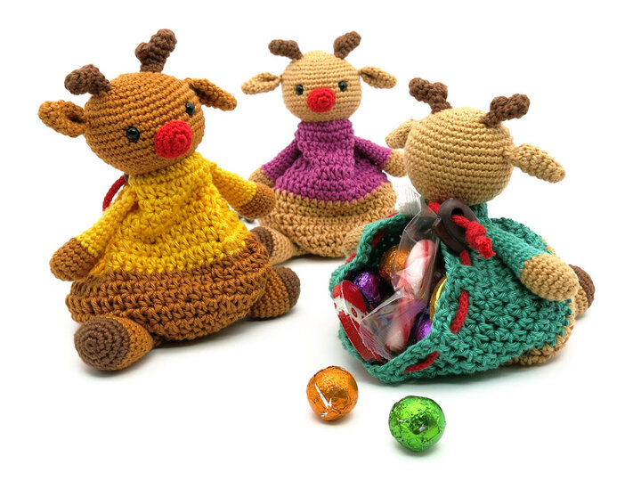 Drawstring Bag Rudolph Crochet Pattern