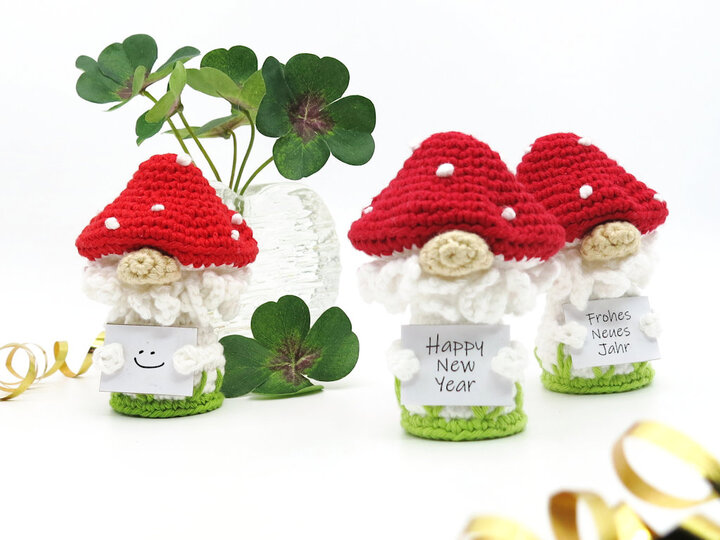 Mushroom Gnome Lucky Charm Crochet Pattern