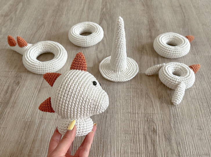 Stacking Toy Dilo the Dino Crochet Pattern