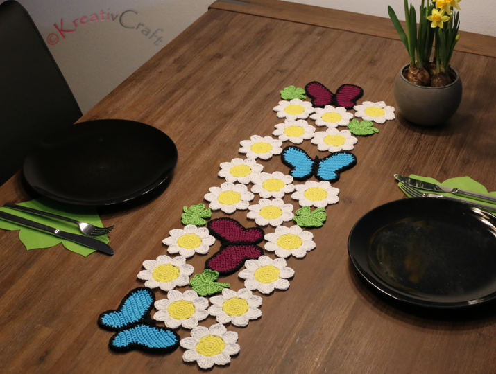 Table runner springtime crochet pattern