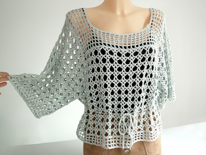 Tunic Summer Sweater Mesh Shirt Sophia