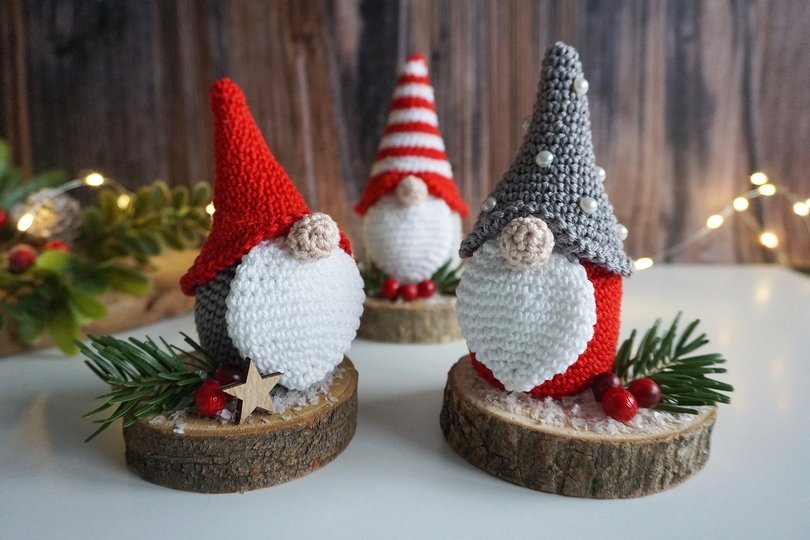 Crochet Pattern Christmas Gnomes