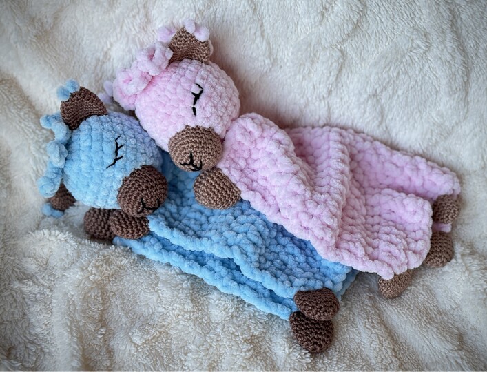 Crochet Pattern Comforter Lovey Alpacas Nala und Kion