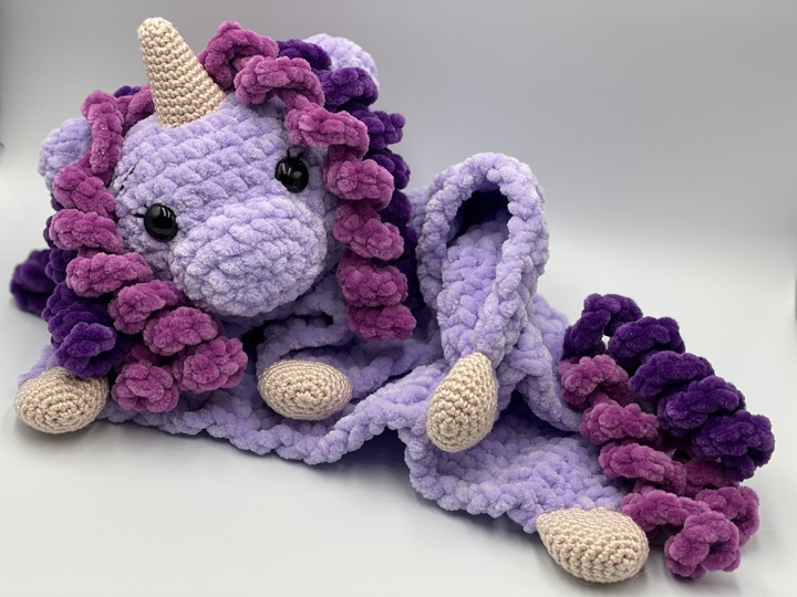 Crochet Pattern Comforter Lovey Unicorn Luna