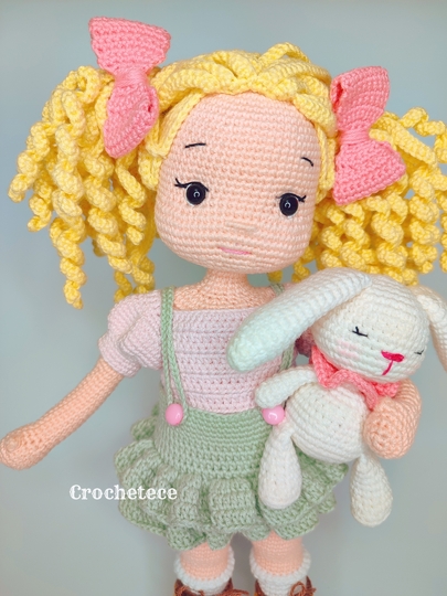 Crochet pattern doll Amigurumi doll Jenny and Bunny