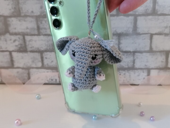 Crochet Pattern Elephant Keychain Amigirumi