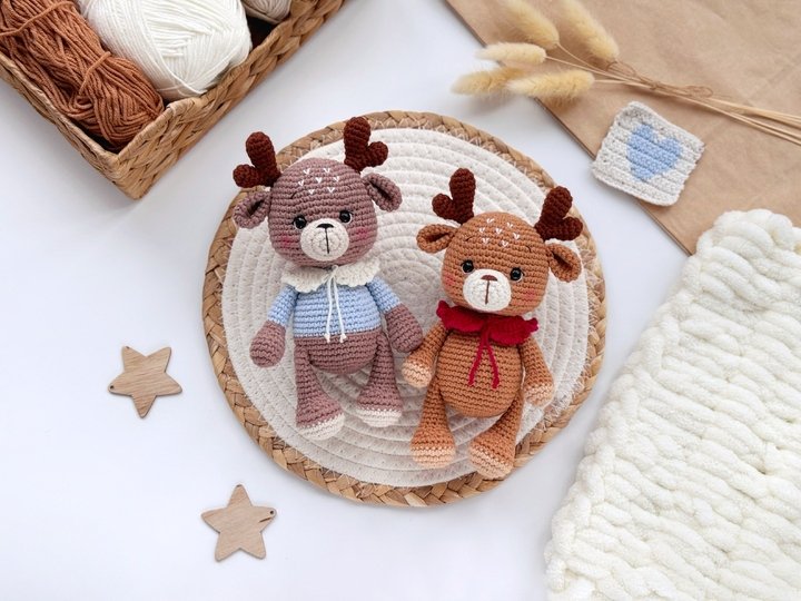 Crochet pattern Nico the deer amigurumi