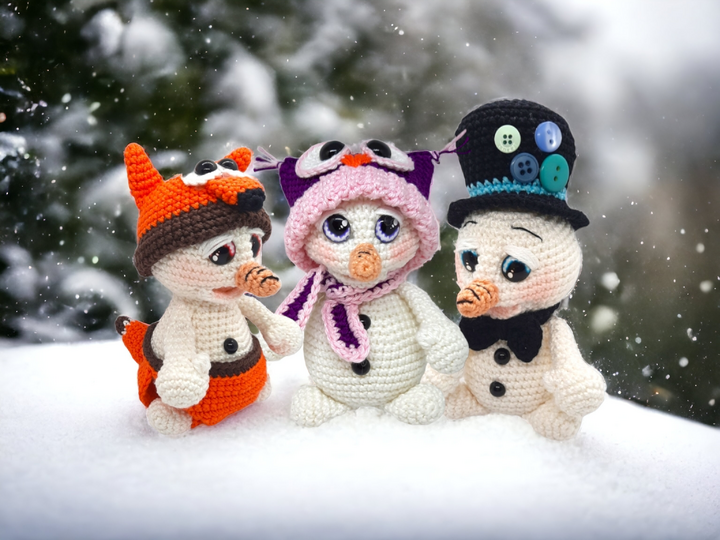 Crochet Pattern Snowies Outfit Mix Snowman