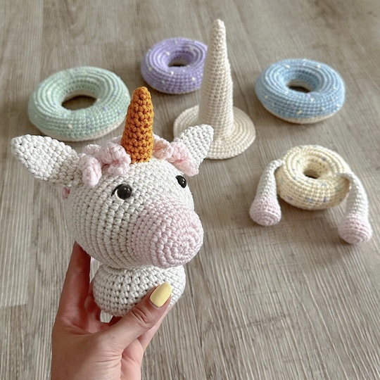 Stacking Toy Donut-Unicorn Crochet Pattern