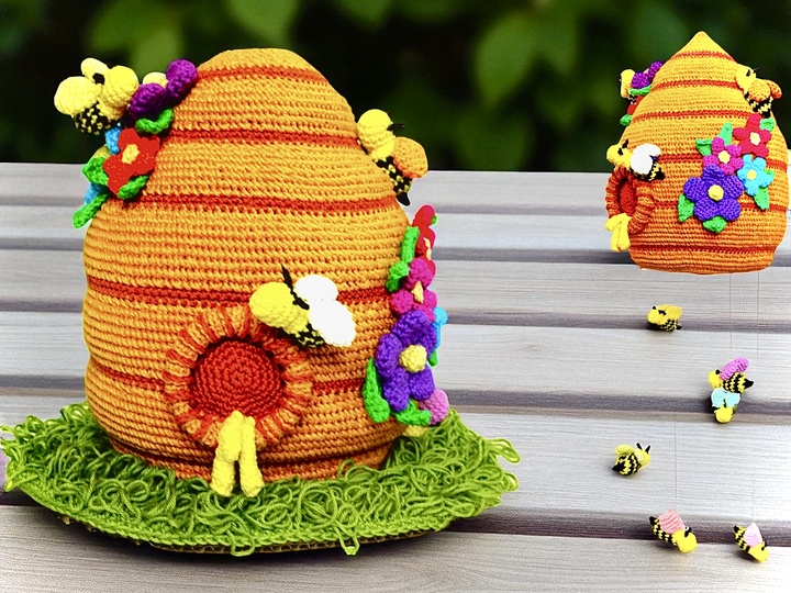 Beehive Crochet Pattern Table Decoration or Mobile