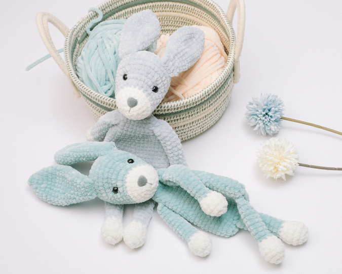 Bunny lovey crochet pattern snuggler plush lovey cuddle toy