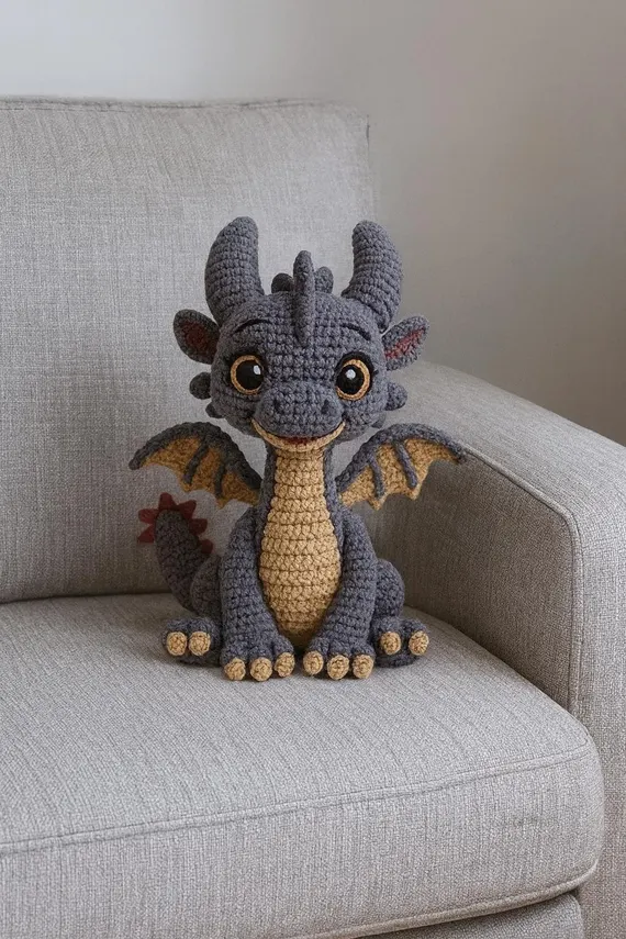 Crochet Dragon Pattern PDF Beginner Friendly Amigurumi Tutorial