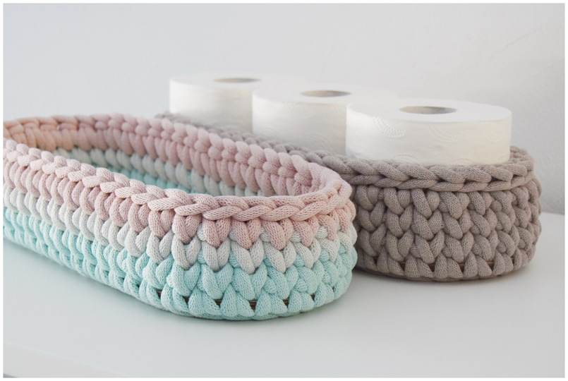 Crochet narrow crochet basket