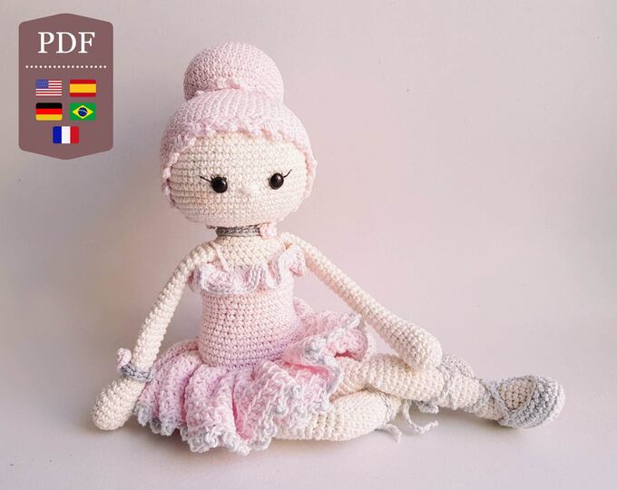 Crochet Pattern, Amigurumi Ballerina Amy Doll