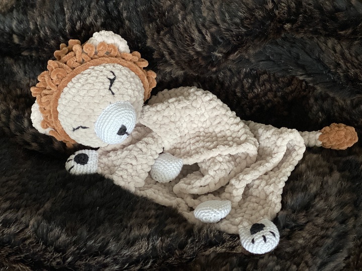 Crochet Pattern Comforter Cuddly Lion Lenny
