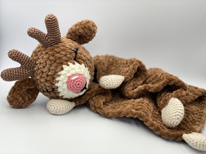 Crochet pattern Comforter Lovey Elk Reindeer