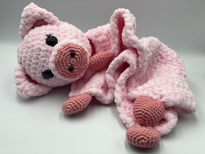 Crochet Pattern Comforter Lovey Pig Piggy
