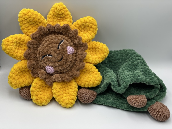 Crochet Pattern Comforter Lovey Sunflower