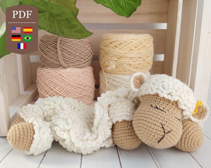Crochet Pattern, Comforter Sheep Security Blanket