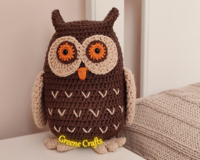 Forest Owl Toy or Doorstop Crochet Pattern
