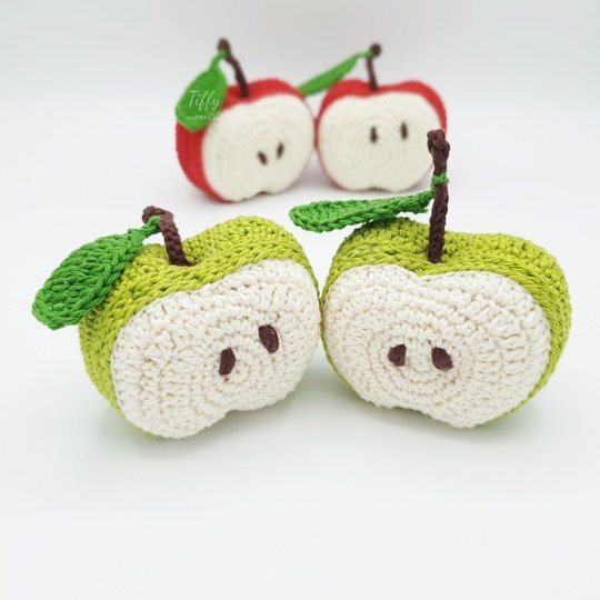 Half Apple Amigurumi Fruit Crochet Pattern