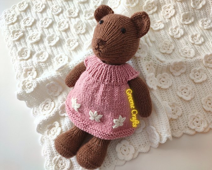 Honey, the Bear Girl Toy Knitting Pattern