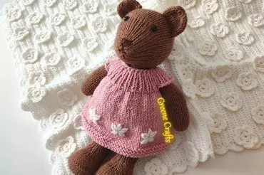 Honey, the Bear Girl Toy Knitting Pattern