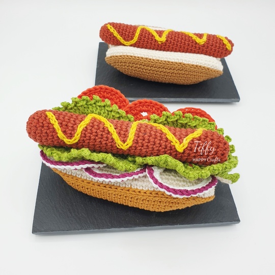 Hot Dog Amigurumi Crochet Play Food Pattern