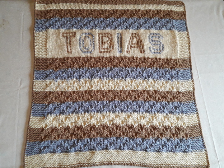 Knitting pattern baby blanket with name