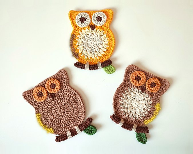 Wise Owl Wall Decor or Coaster Crochet Pattern