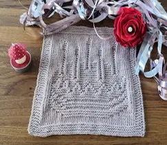 Knitting pattern washcloth dishcloth Happy Birthday easy