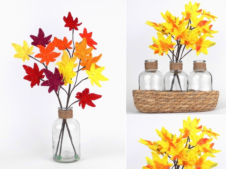 Autumn branches crochet decoration