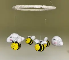 Crochet Pattern Baby Mobile Bees