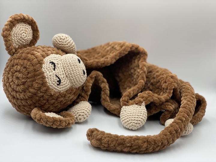 Crochet Pattern comforter monkey cuddly monkey