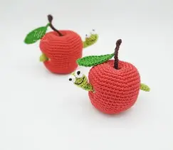 Cute Little Caterpillar inside Apple 2 Sizes