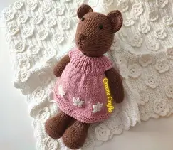 Honey, the Bear Girl Toy Knitting Pattern