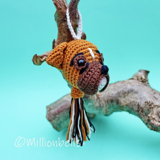 Keychain Boxer Dog Crochet Pattern