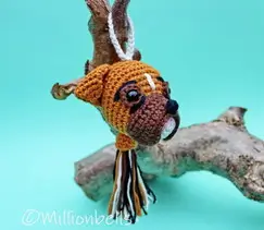 Keychain Boxer Dog Crochet Pattern